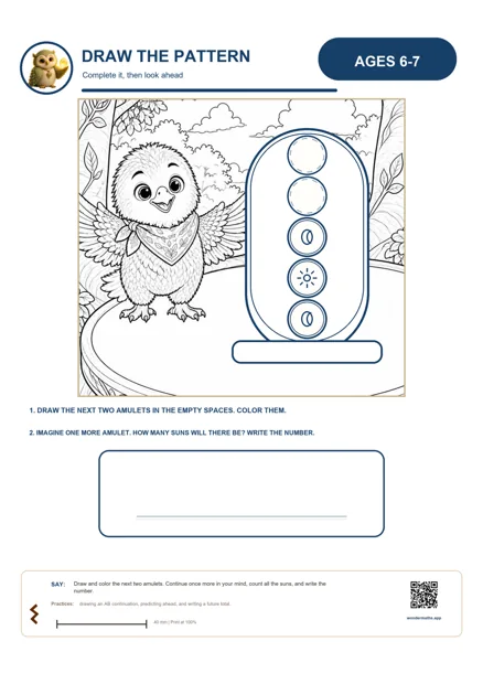 Preview of Draw the pattern, age 6-7