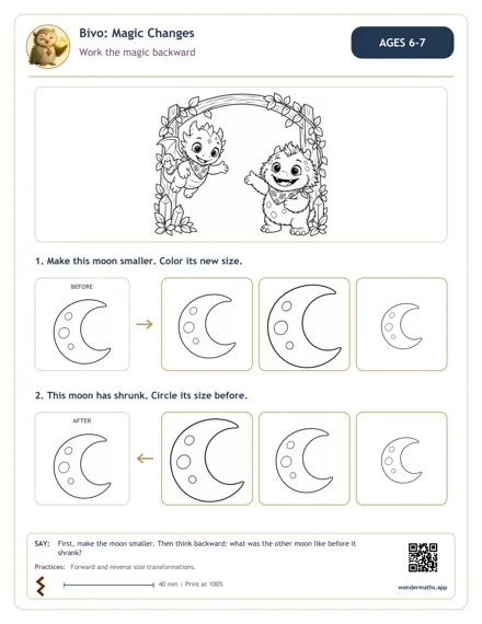 Preview of Set A: Work the magic backward, age 6-7