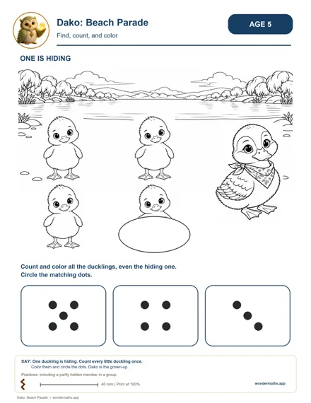 Preview of One is hiding, age 5