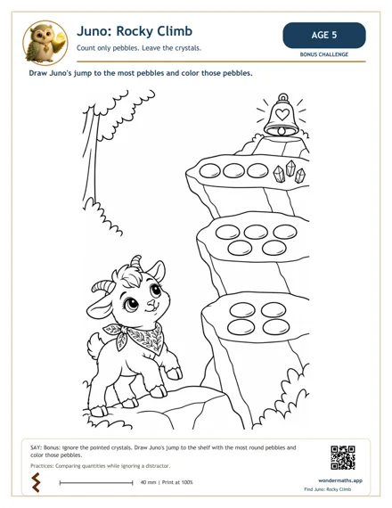 Preview of Count only pebbles, age 5
