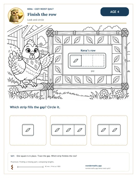 Preview of Finish the row, age 4