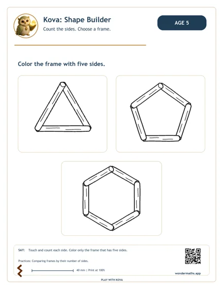 Preview of Count the sides, age 5