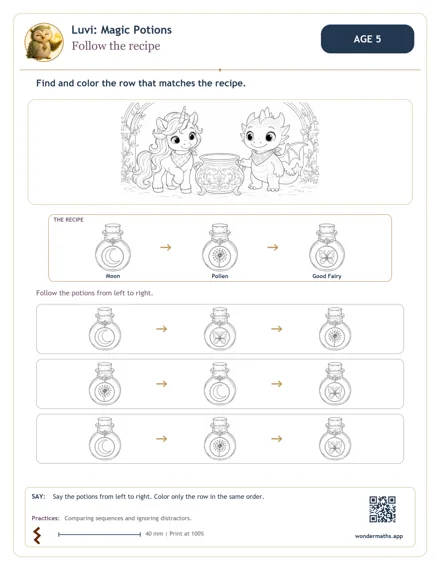 Preview of Follow the recipe, age 5