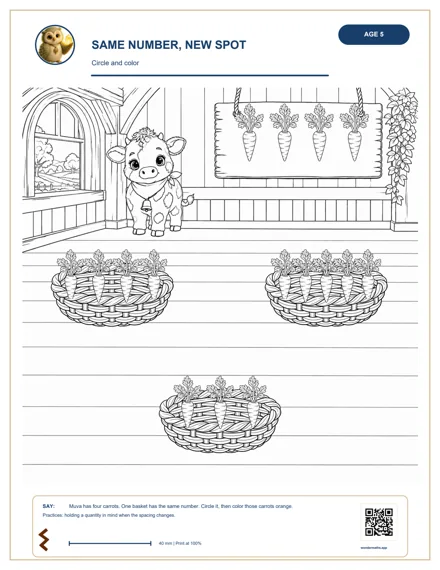 Preview of Set B · Same number, new spot, age 5