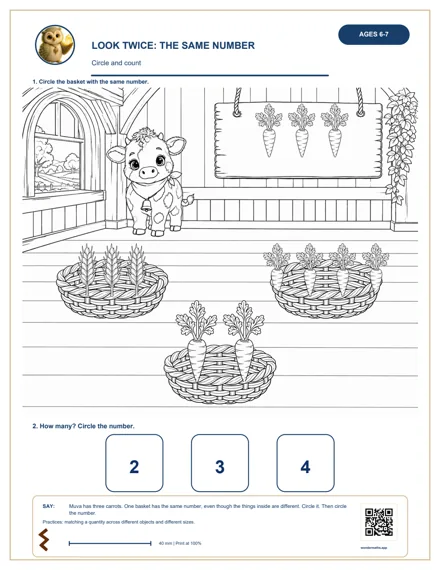 Preview of Set B · Look twice: the same number, age 6–7