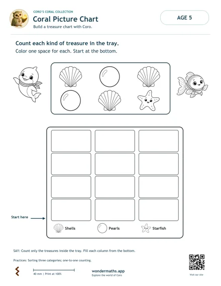Preview of Build a treasure chart, age 5