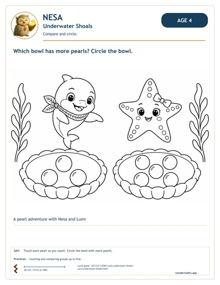 Preview of Compare and circle, age 4