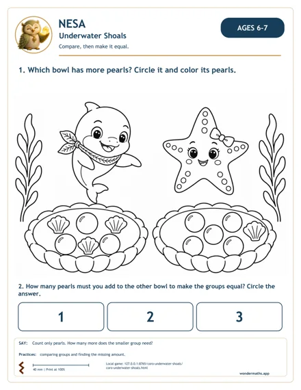 Preview of Compare, then make it equal, age 6–7