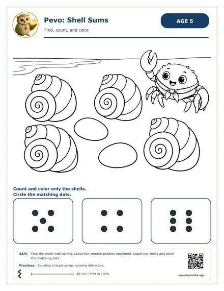 Preview of Find, count, and color, age 5