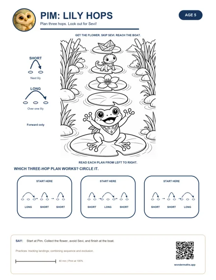 Preview of Plan three hops, age 5