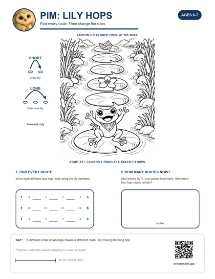 Preview of Find every route, then change the rules, age 6–7