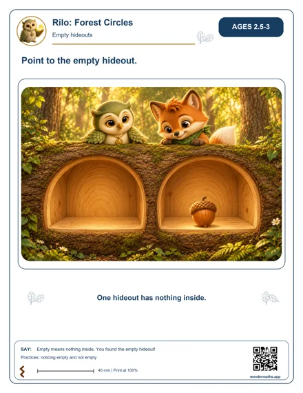 Preview of Empty hideouts · Point, age 2.5–3