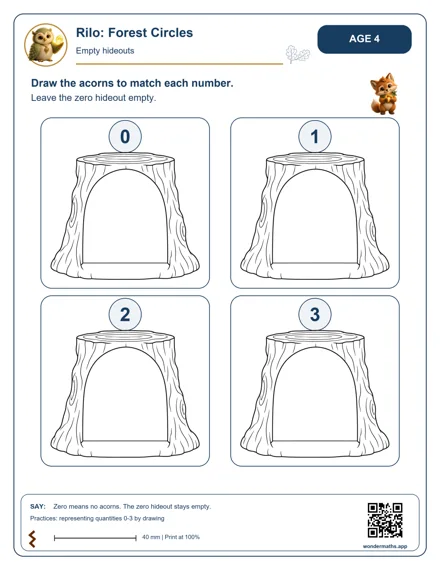 Preview of Empty hideouts · Draw, age 4