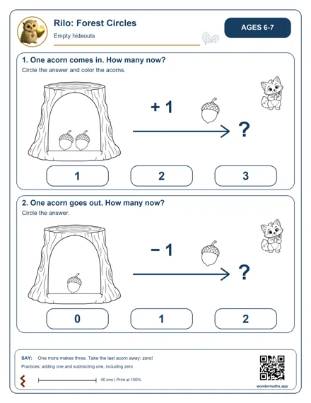Preview of Empty hideouts · One comes in, one goes out, age 6–7