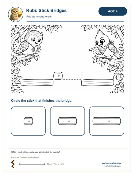 Preview of Find the missing length, age 4