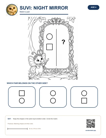 Preview of Match a pair, age 4