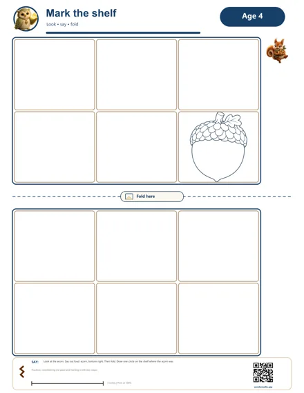 Preview of Mark the shelf, age 4