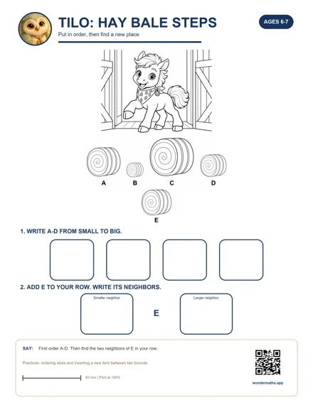 Preview of Put in order, then find a new place, age 6–7