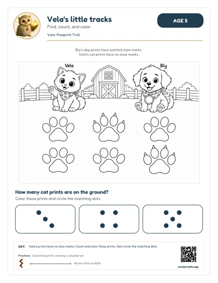 Preview of Vela’s little tracks, age 5