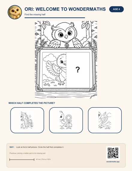 Preview of Find the missing half, age 4