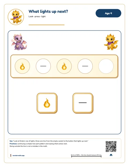 Preview of What lights up next?, age 4