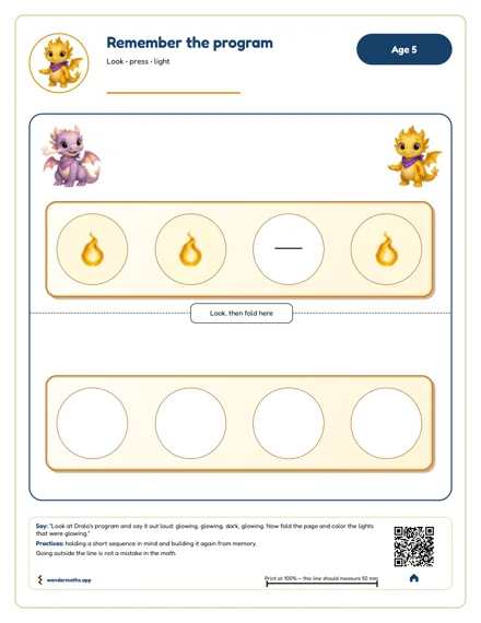 Preview of Remember the program, age 5