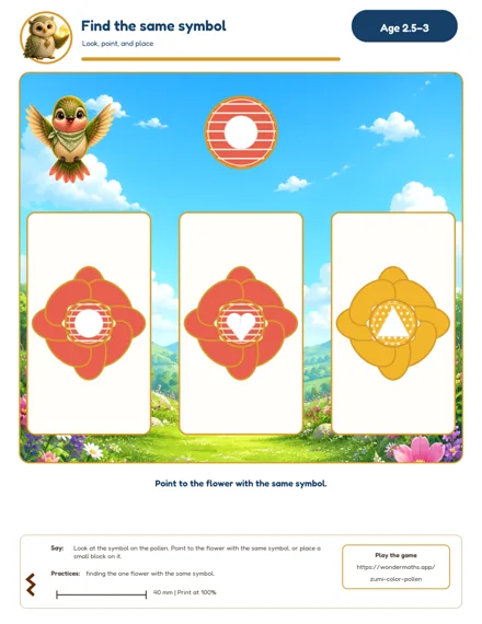 Preview of Find the same symbol, age 2.5–3