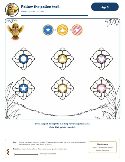 Preview of Follow the pollen trail, age 5