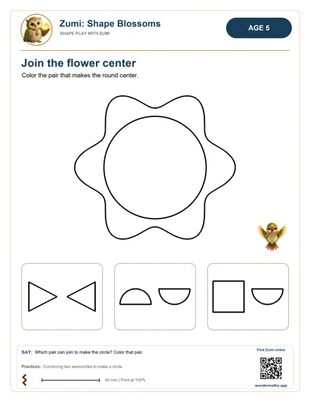 Preview of Join the flower center, age 5