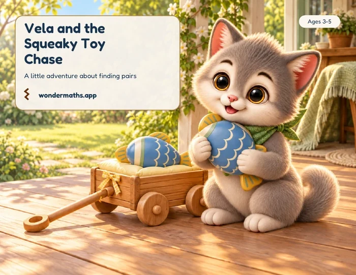 First page of the story for Vela: Match the Toys