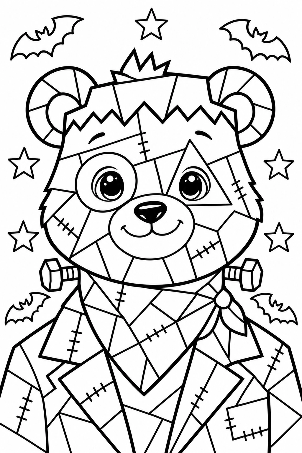 Frankenstein Friends coloring page 1: Bodi