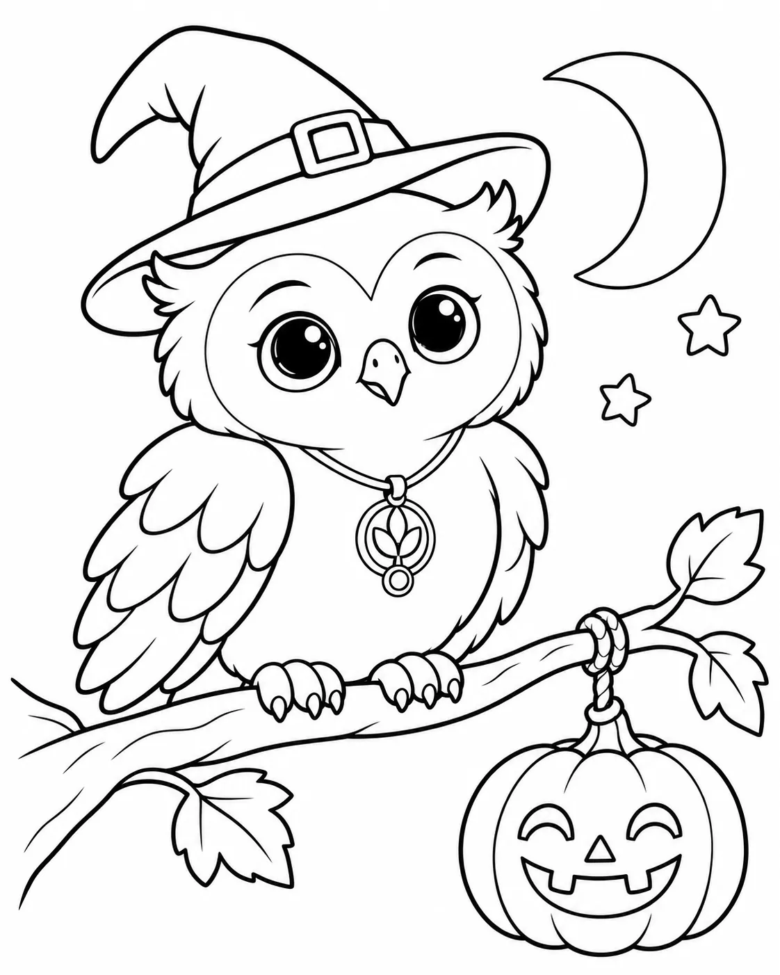 Halloween Friends coloring page 1 for ages 3–4: Ori