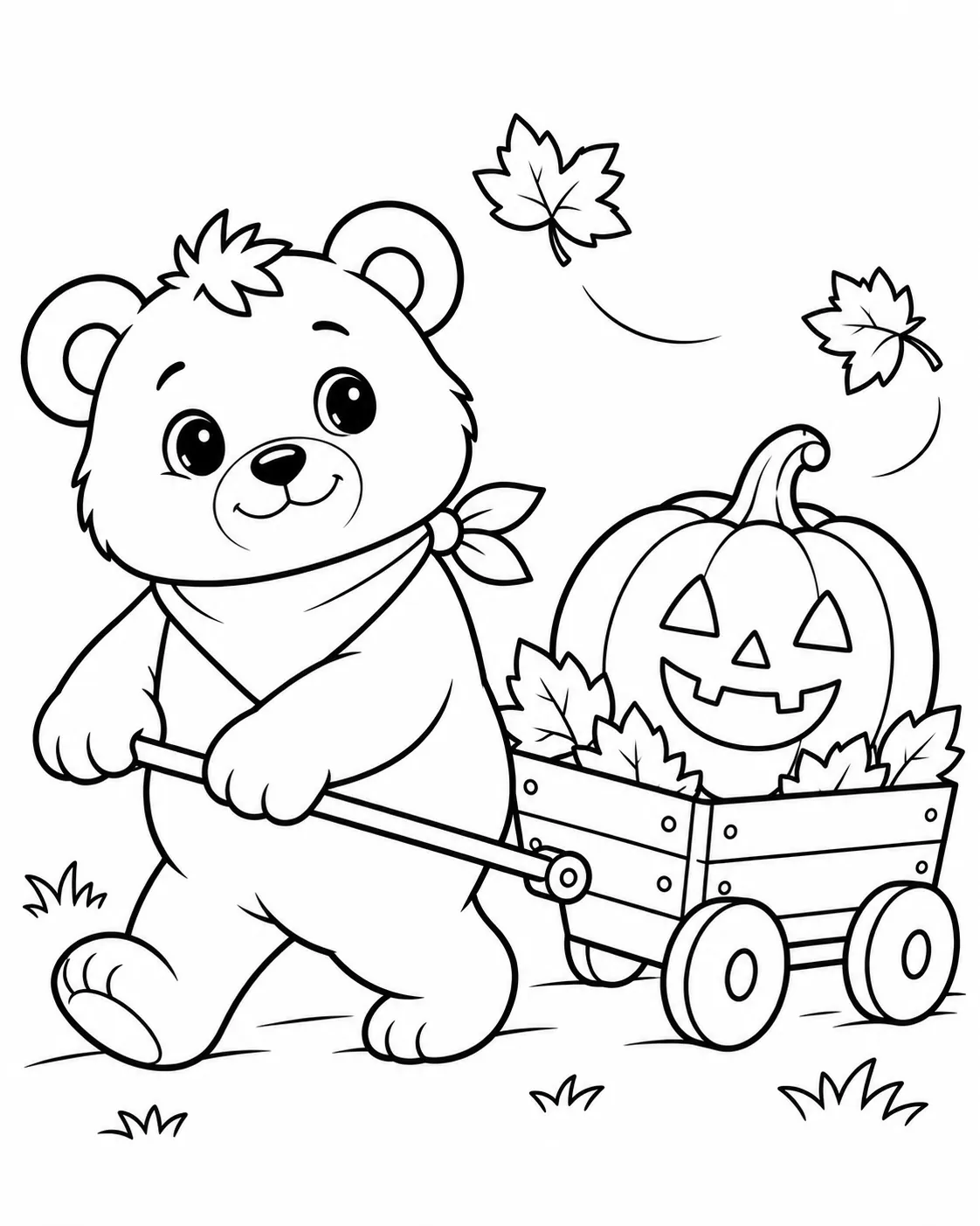 Halloween Friends coloring page 3 for ages 3–4: Bodi