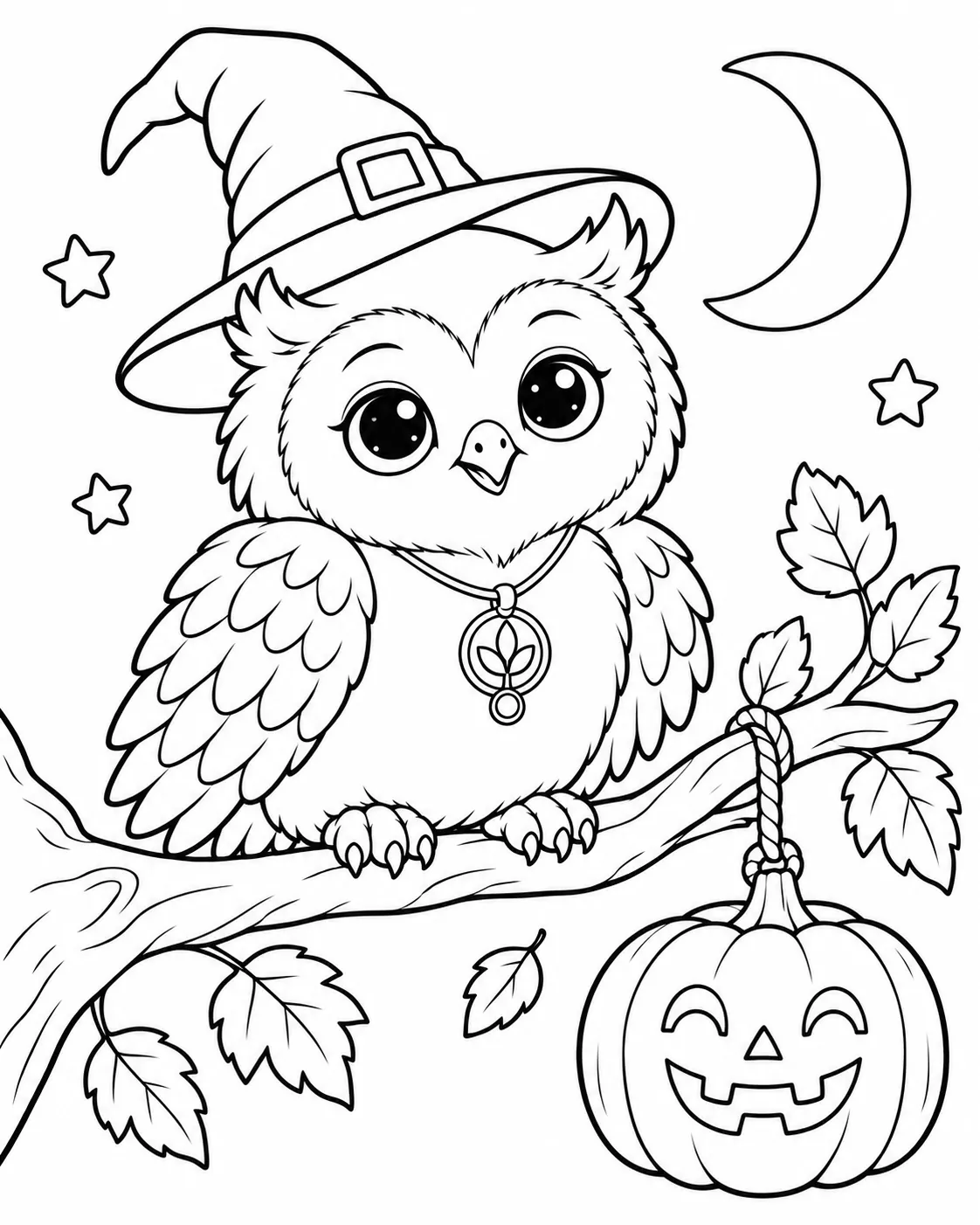 Halloween Friends coloring page 1 for ages 5–7: Ori