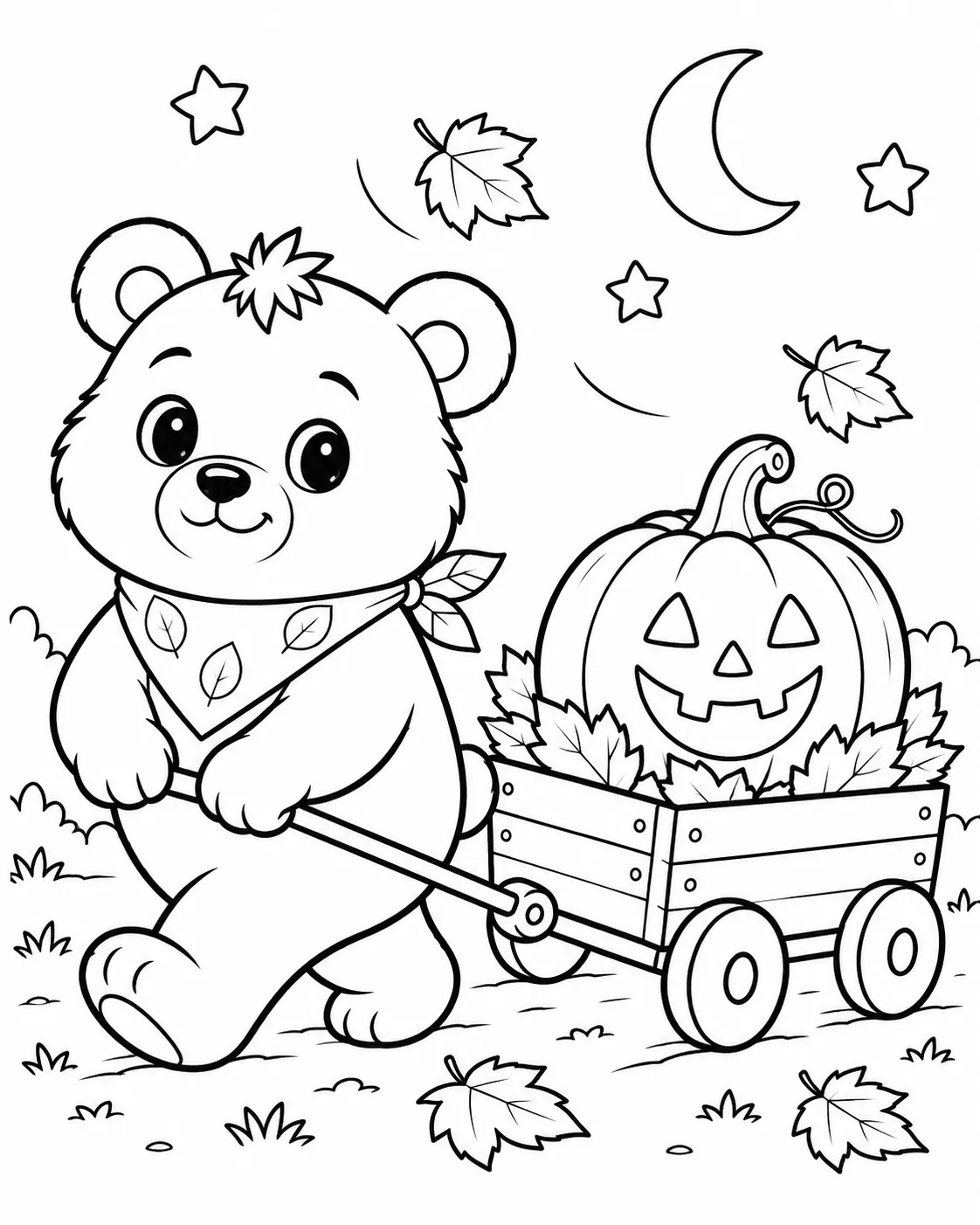 Halloween Friends coloring page 3 for ages 5–7: Bodi