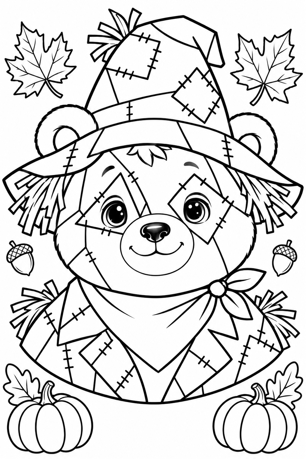 Scarecrow Friends coloring page 1: Bodi
