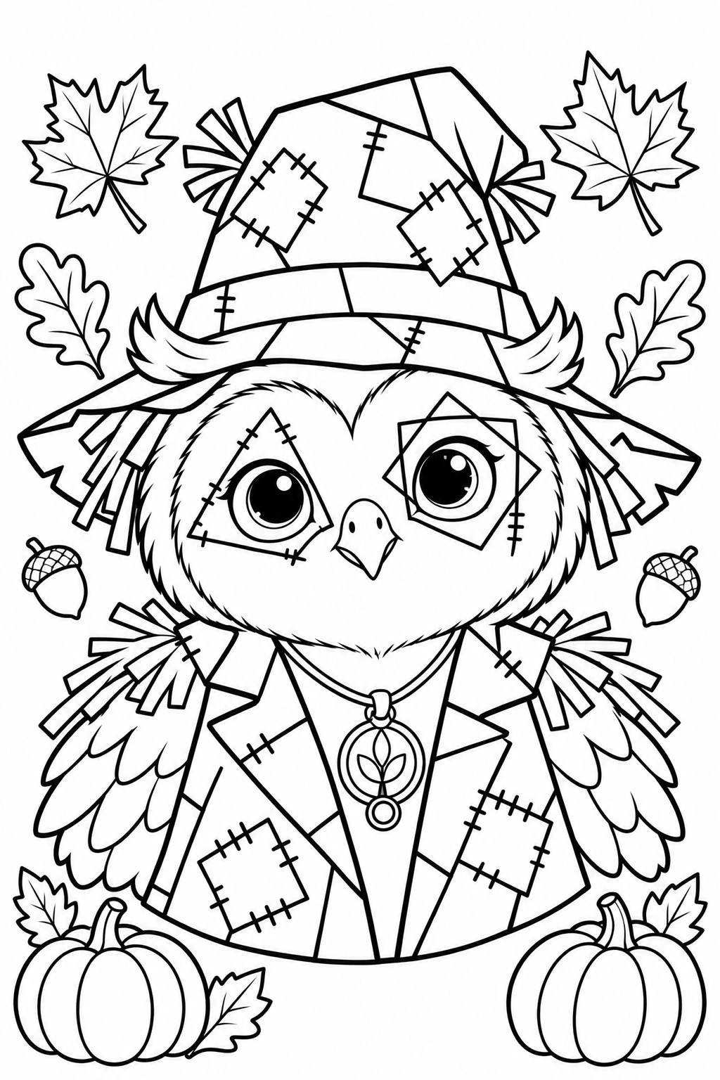 Scarecrow Friends coloring page 2: Ori