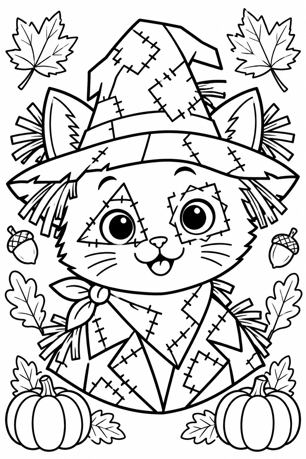 Scarecrow Friends coloring page 4: Vela