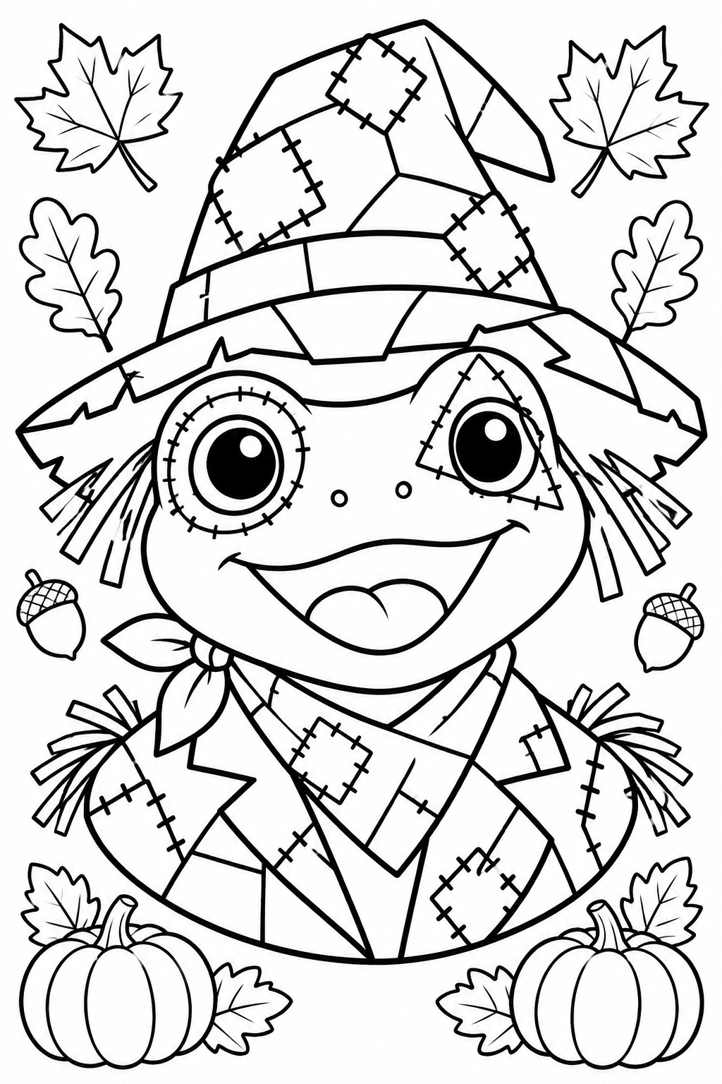 Scarecrow Friends coloring page 5: Pim