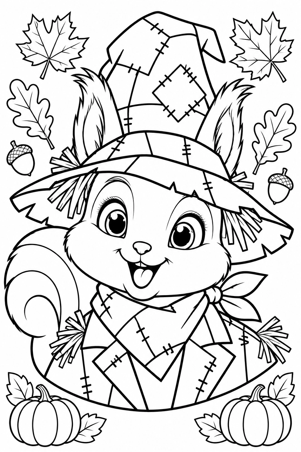 More Scarecrow Friends coloring page 1: Tavi