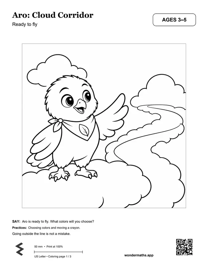 A coloring page from Open Sky