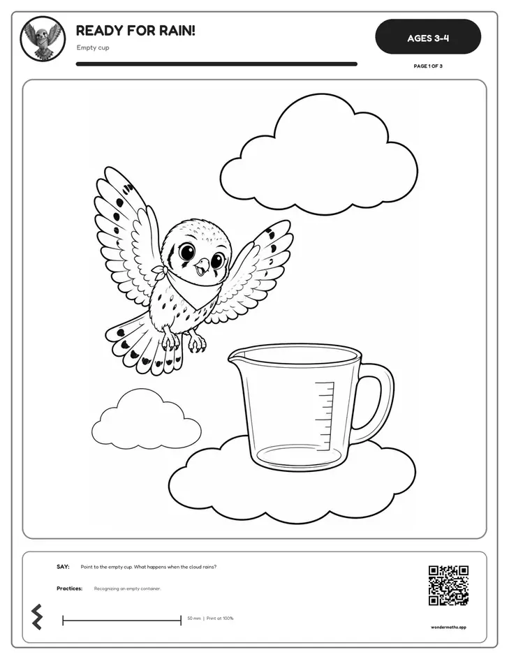 Coloring page from Falo: Raincloud Cups