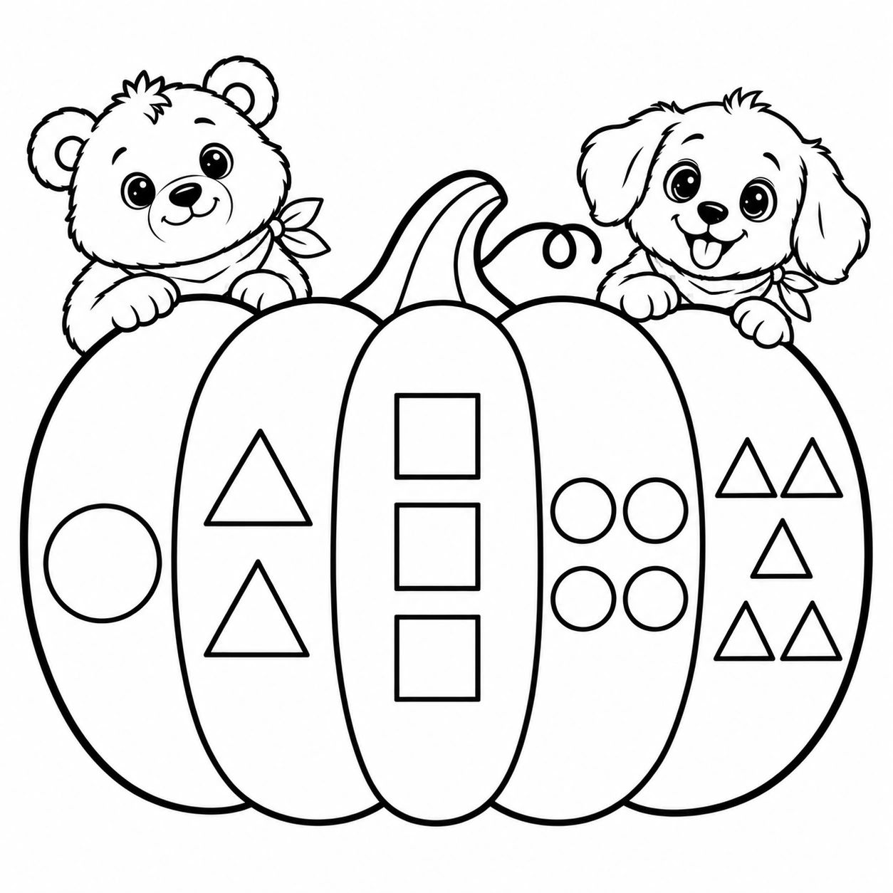 Pumpkin Friends coloring page 2: Bodi & Bly: Counting