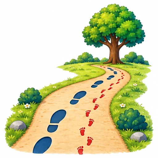 Large and small footprints follow the same path.