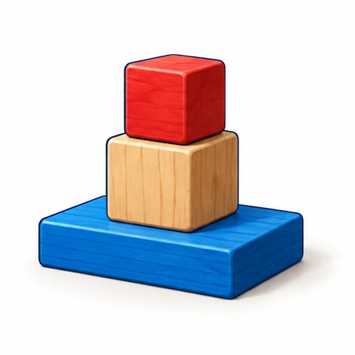 A short tower on a broad blue base.