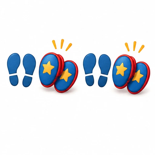 Two step cues and a clap cue, repeated twice.
