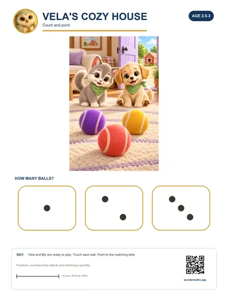 Vela’s cozy house activity page