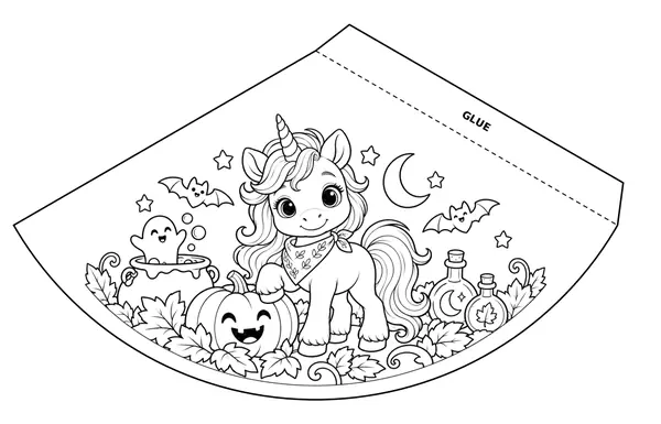 Luvi paper lantern coloring and cutting template