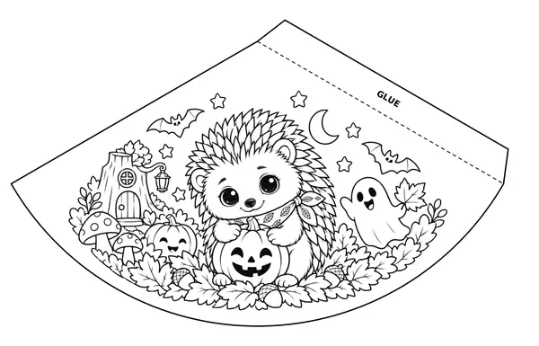 Nima paper lantern coloring and cutting template