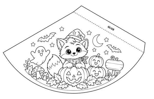 Rilo paper lantern coloring and cutting template